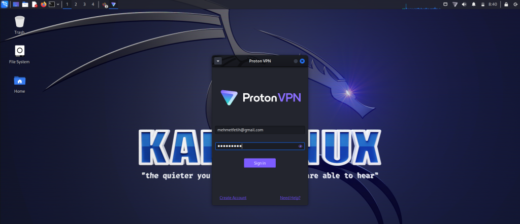 Kali Linux Proton VPN Kuralım